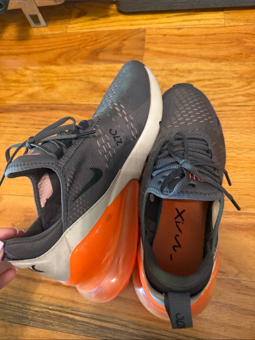 Nike Men's Air Max 270 — Dark Gray with Orange Heel